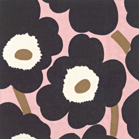 Tovaglioli in carta "Mini unikko” pink black
