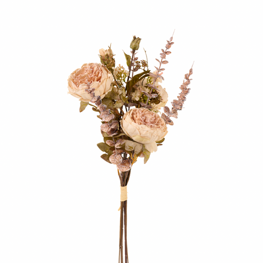 Mazzo fiori e peonie crema