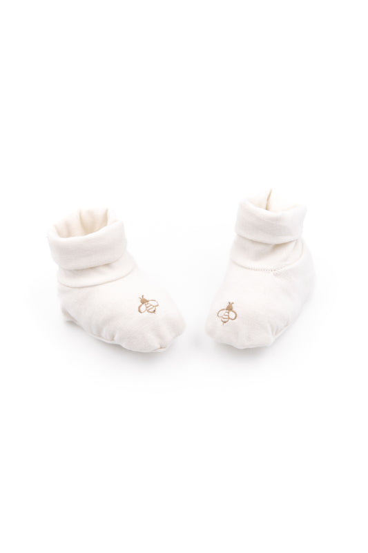 Babbucce neonato Bees - Panna