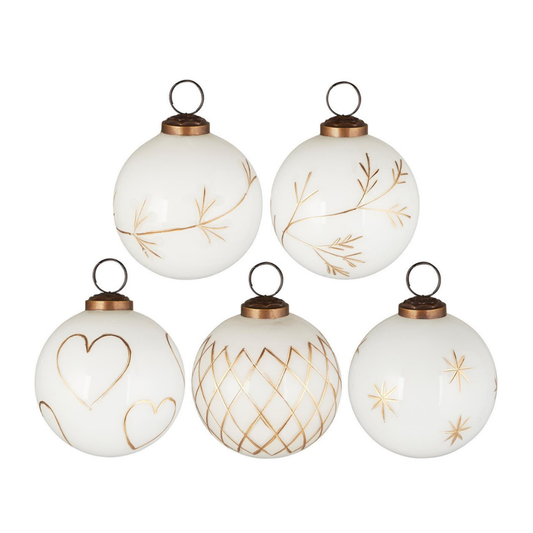 Palla con incisione - bianca