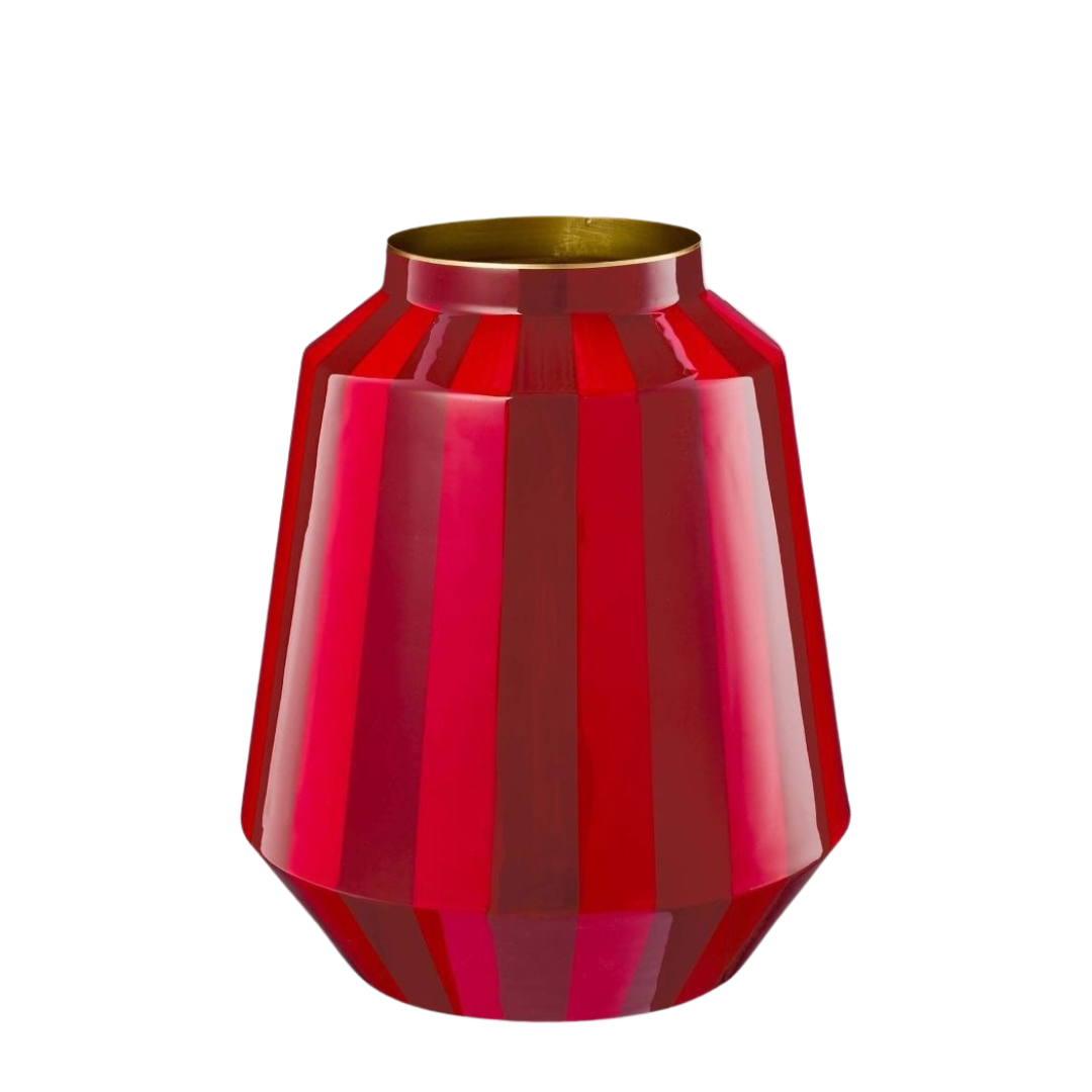 Vaso metal Stripes Dark Red