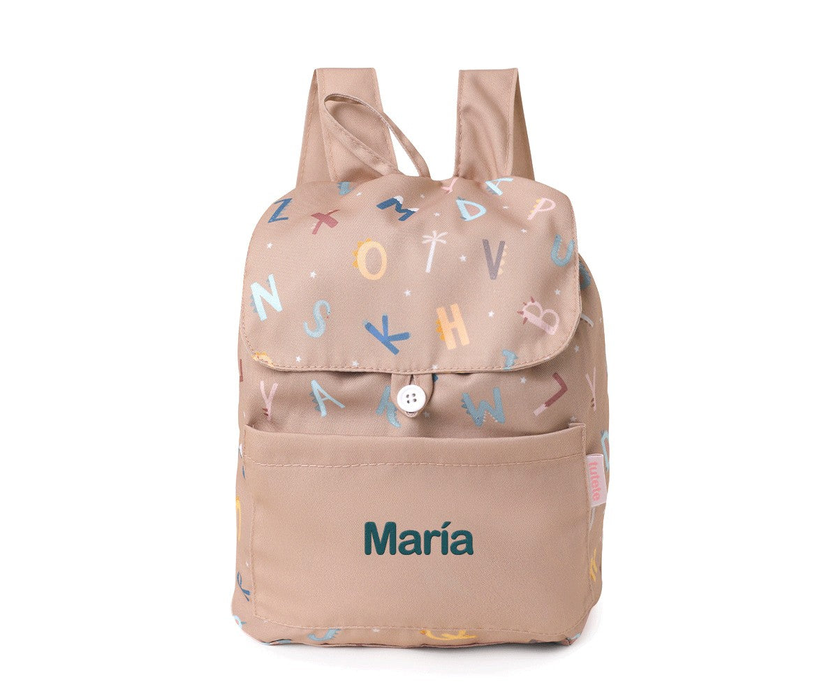 Zaino piccolo Tela Funny Letters Personalizzabile