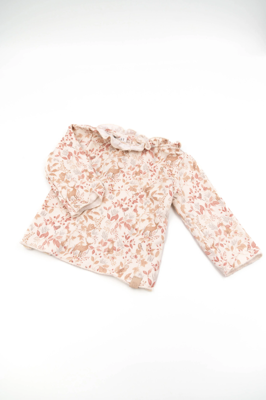 Shirt con colletto volant - Print Autumn Forest