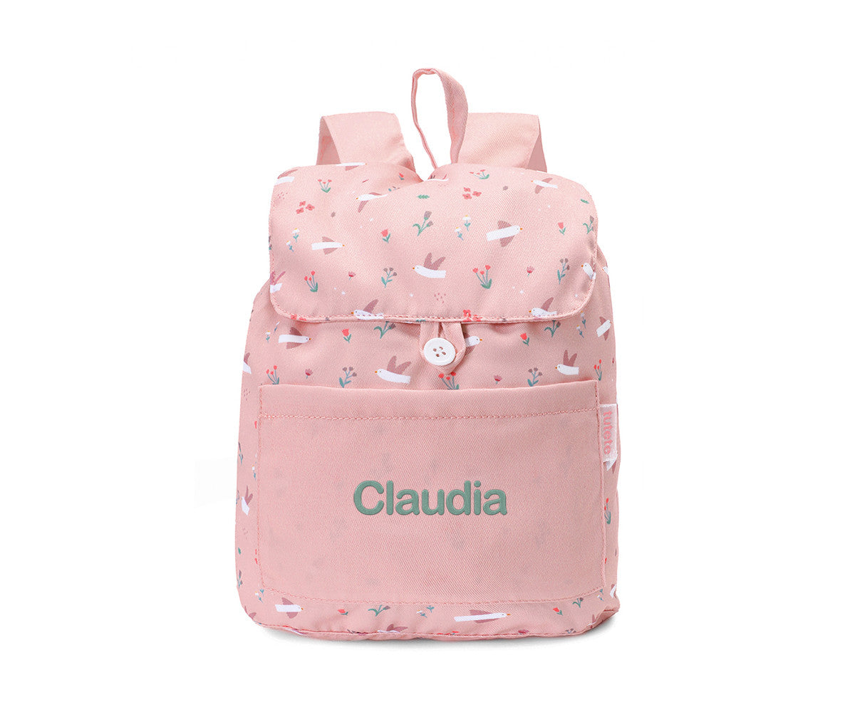Zaino piccolo Tela Blossom Birds Personalizzabile