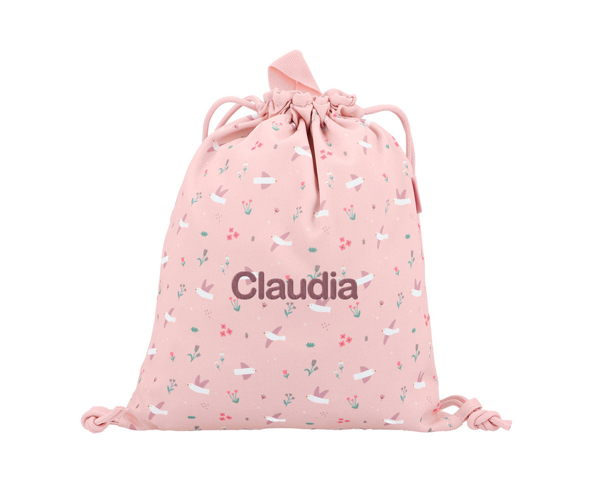 Sacca-zaino Tela Blossom Birds Personalizzabile