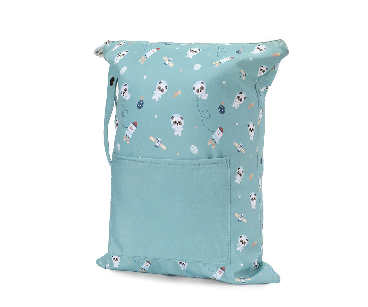 Borsa impermeabile Grande Pandas in Space Personalizzabile
