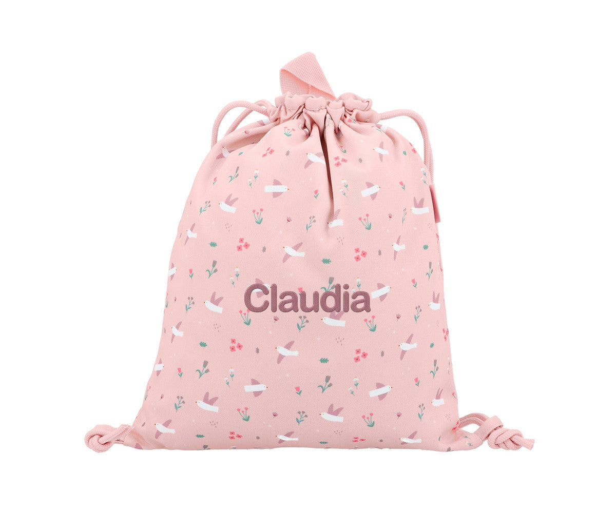 Sacca-zaino Tela Blossom Birds Personalizzabile