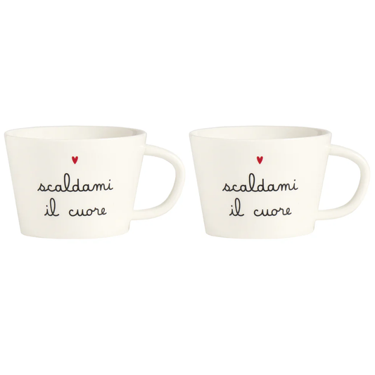 Set 2 tazze colazione Scaldami il cuore