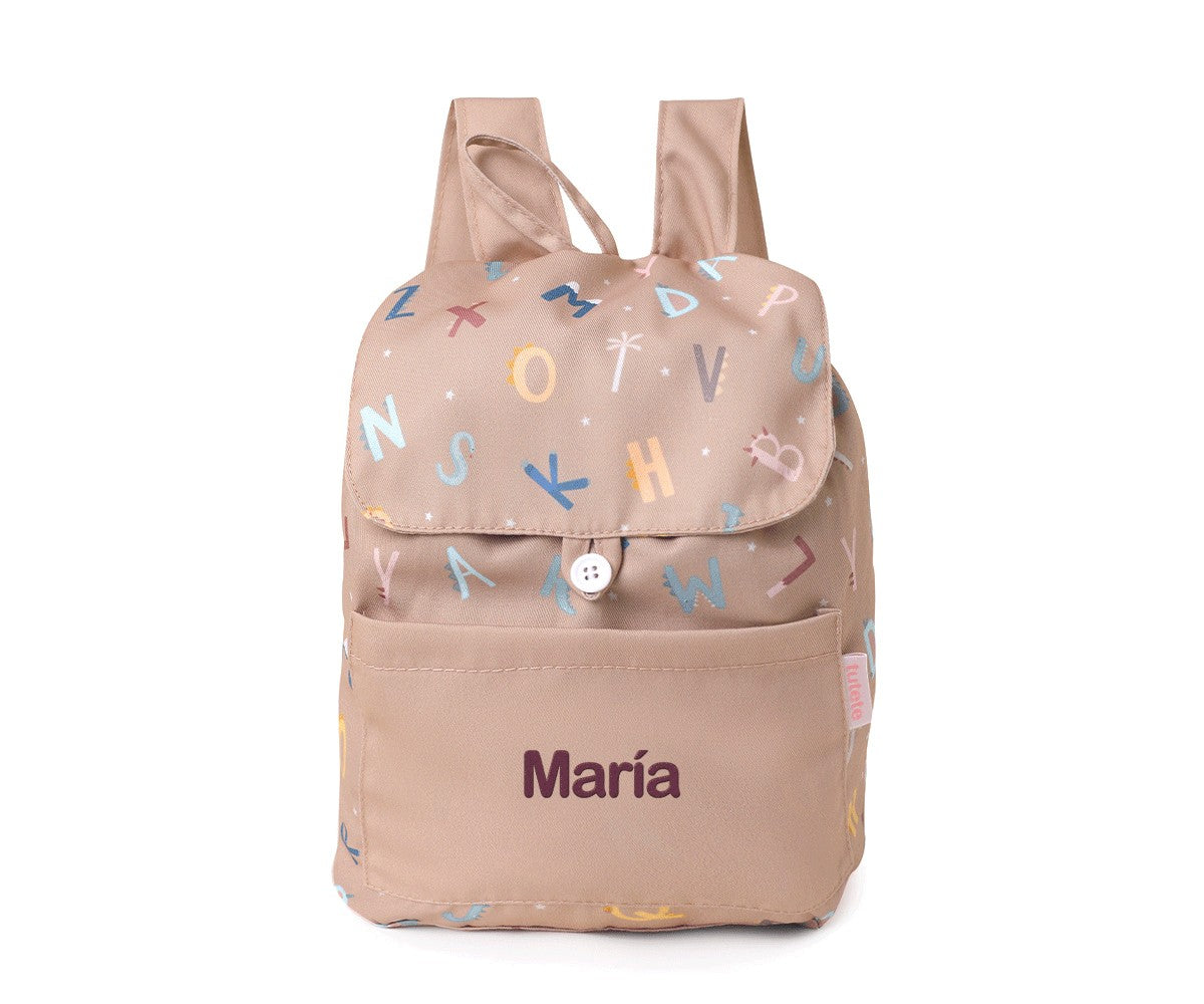 Zaino piccolo Tela Funny Letters Personalizzabile
