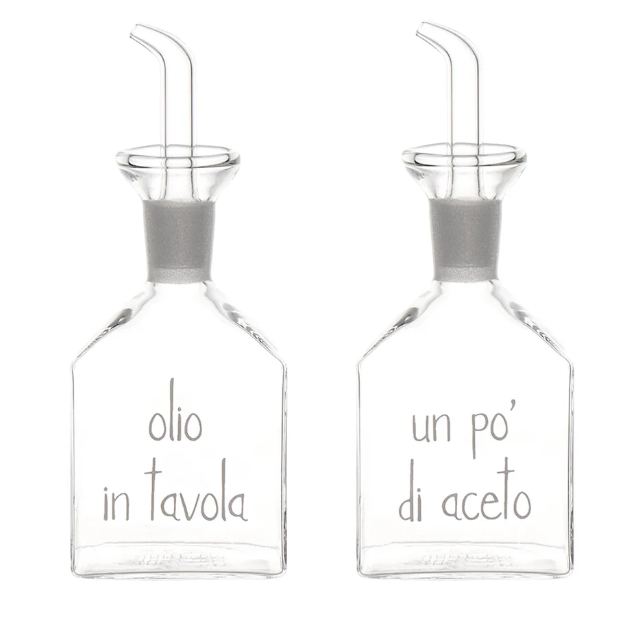 Set 2 bottiglie Un pò di aceto - Olio in tavola