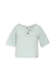 T-shirt a maniche corte apertura polo - Blu Blush - 9/12 e 18/24M