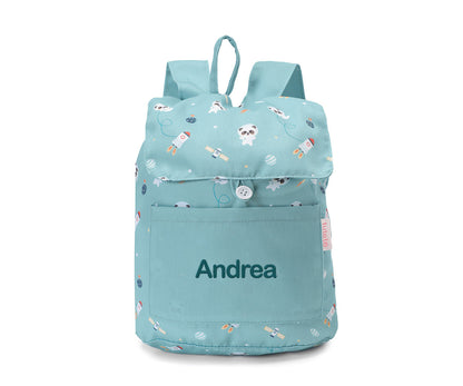 Zaino piccolo Tela Pandas in Space Personalizzabile