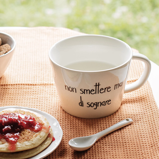 Set 2 tazze colazione Non smettere mai di sognare