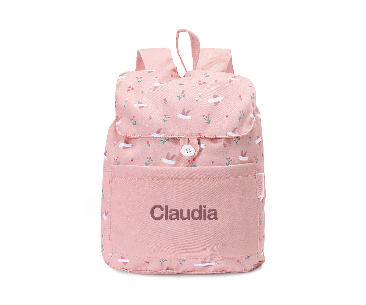 Zaino piccolo Tela Blossom Birds Personalizzabile