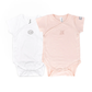 Confezione Body maniche corte- 2pc - Bianco e Rosa