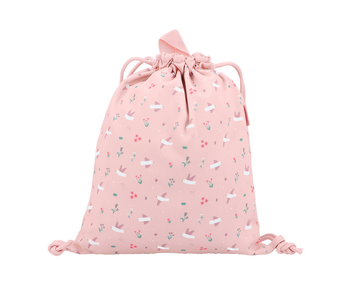 Sacca-zaino Tela Blossom Birds Personalizzabile
