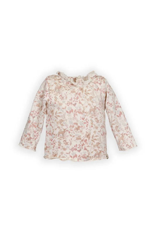 Shirt con colletto volant - Print Autumn Forest