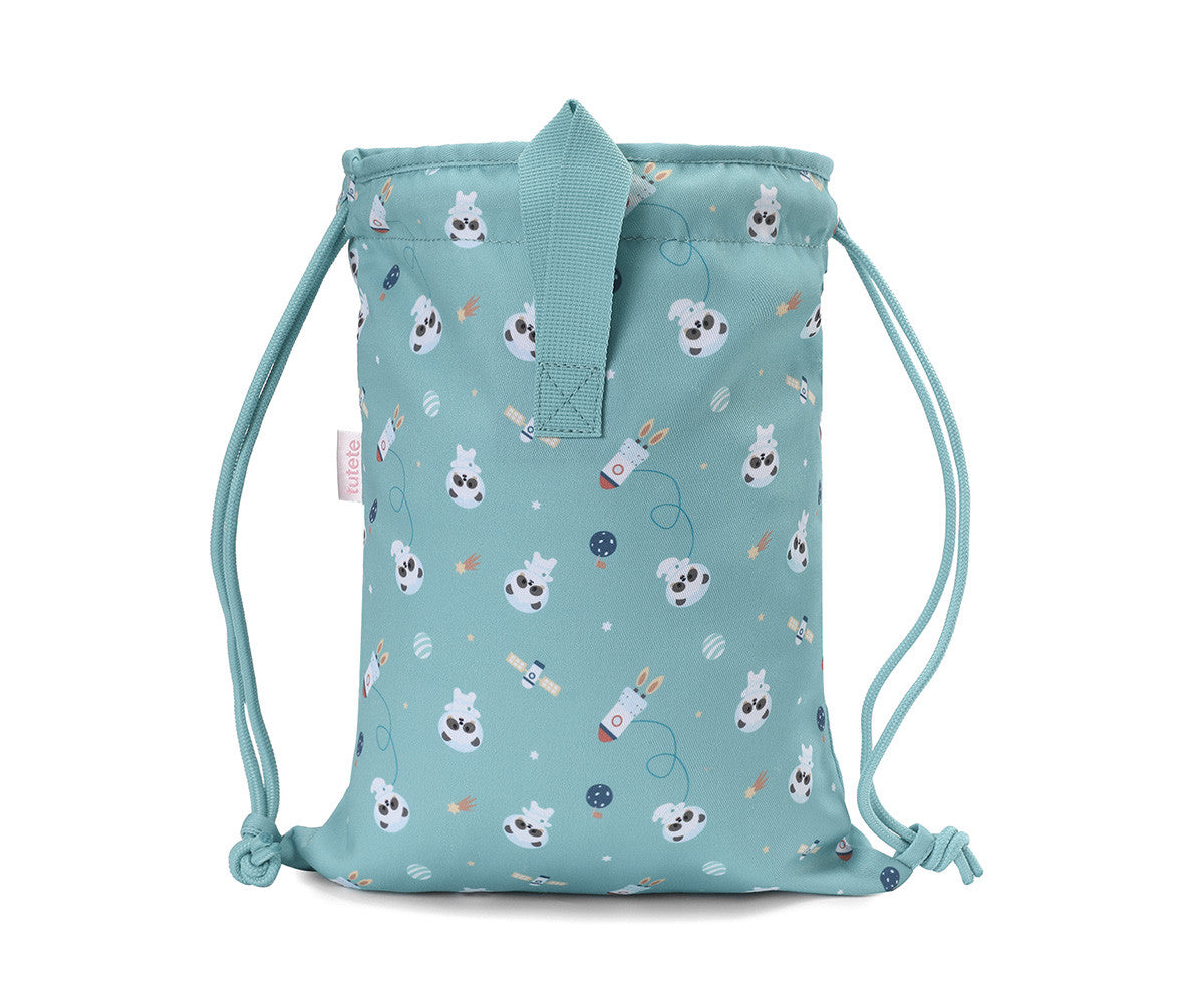 Sacca-zaino Tela Pandas in Space Personalizzabile