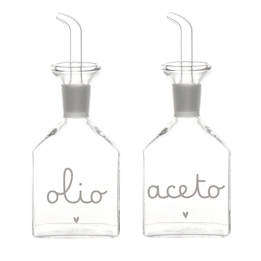 Set 2 bottiglie Olio - Aceto cuore
