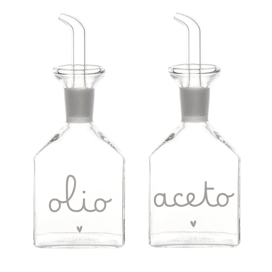 Set 2 bottiglie Olio - Aceto cuore