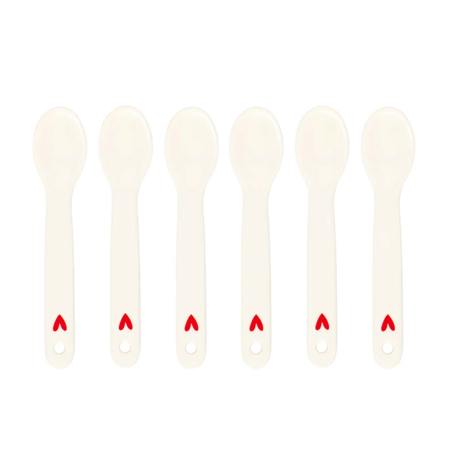 Set 6 cucchiaini Cuore Rosso