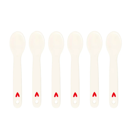 Set 6 cucchiaini Cuore Rosso