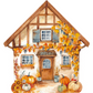 Tovaglioli in carta sagomati "Autumn house"