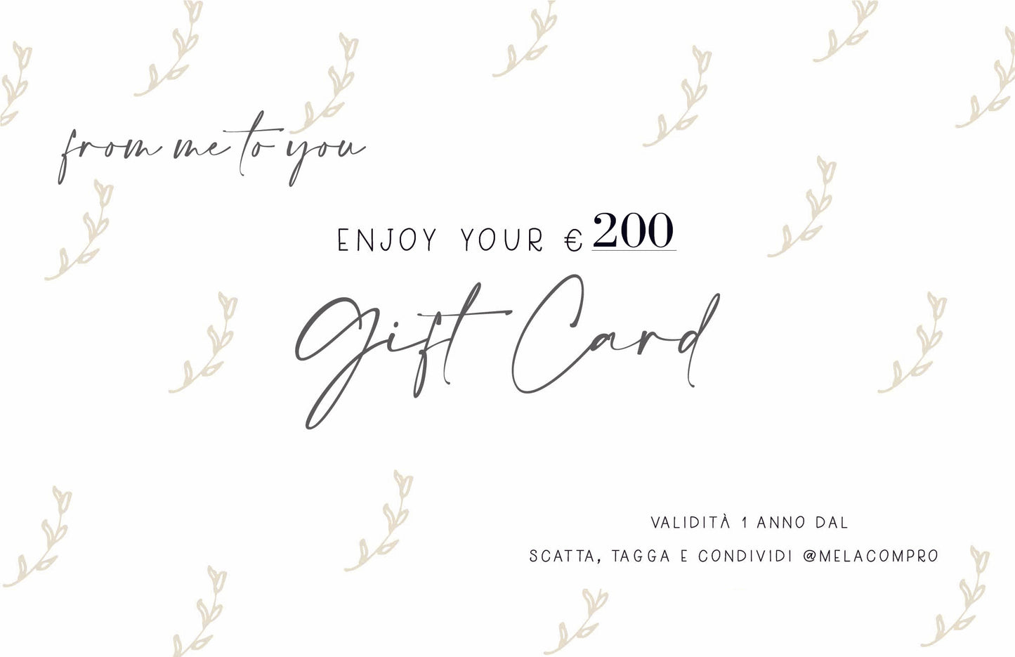 Gift Card From Me to You