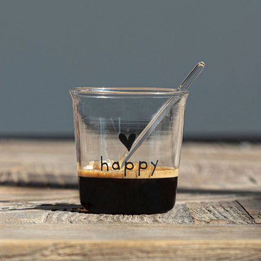 Set 4 bicchieri espresso Happy nero