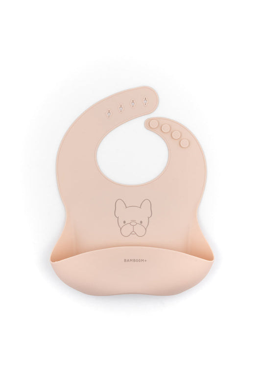 Bib in silicone rosa