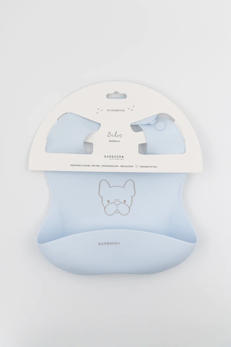 Bib in silicone azzurro